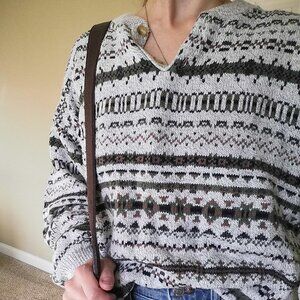 Vintage - Made in USA - Cotton Henley Sweater